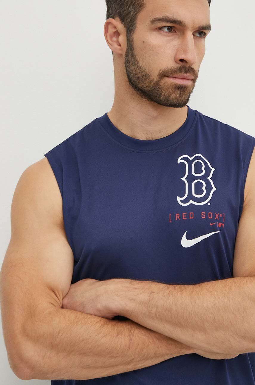Nike tricou de antrenament Boston Red Sox culoarea albastru marin