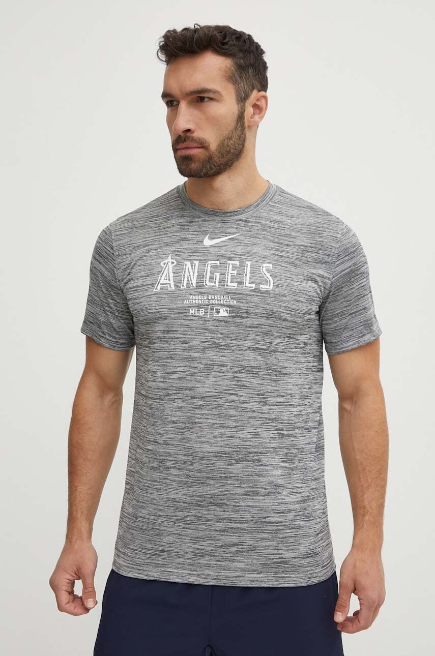 Nike tricou Los Angeles Angels barbati, culoarea gri, cu imprimeu