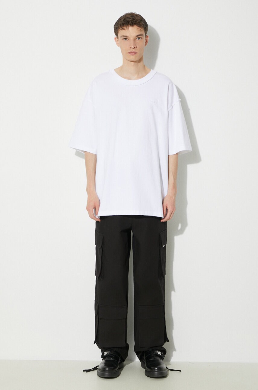 Vans tricou din bumbac Premium Standards SS T-Shirt LX barbati, culoarea alb, neted, VN000GBYWHT1