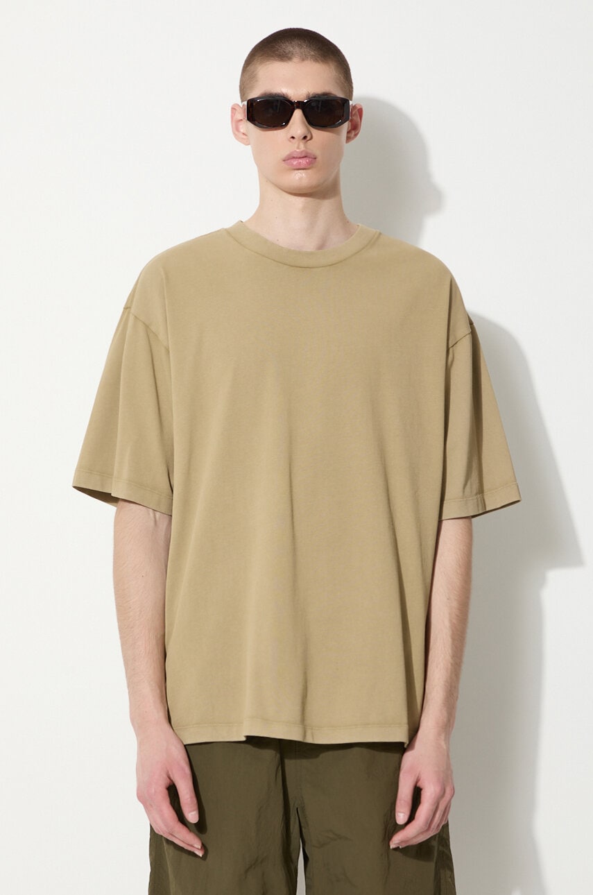 Levně Bavlněné tričko Vans Premium Standards Washed SS Tshirt LX zelená barva, VN000GVUCUQ1
