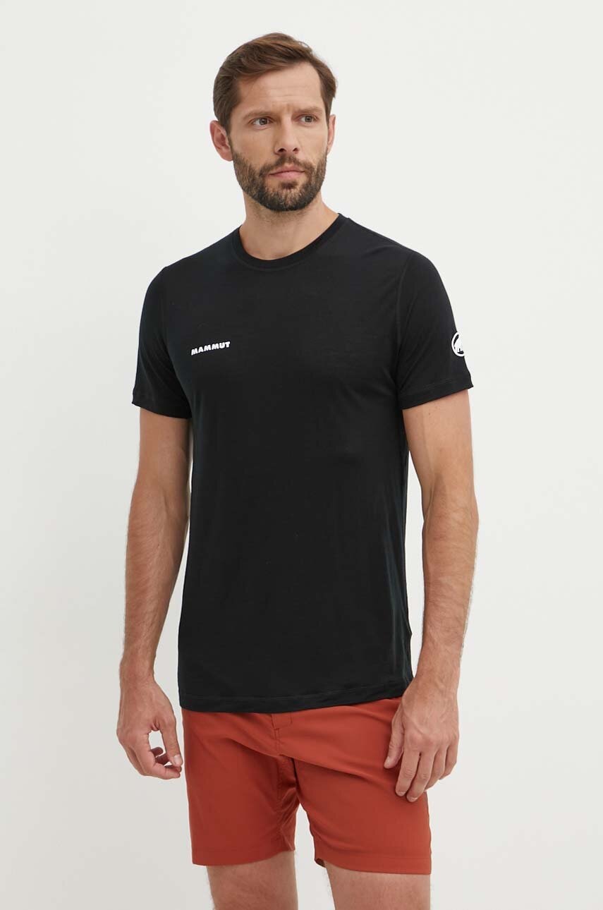 Mammut tricou sport Tree Wool culoarea negru, neted