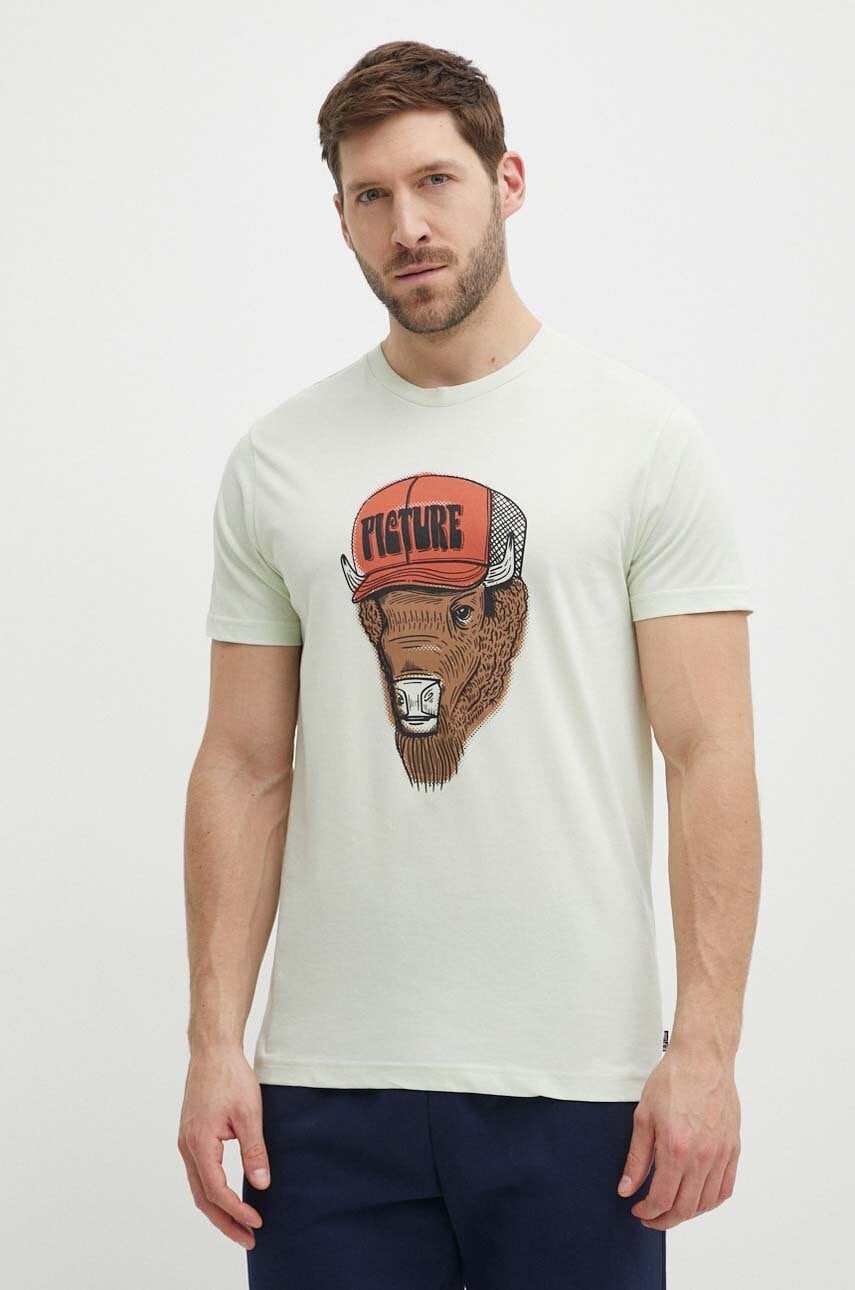 Picture tricou din bumbac Muyil barbati, culoarea verde, cu imprimeu, MTS1096