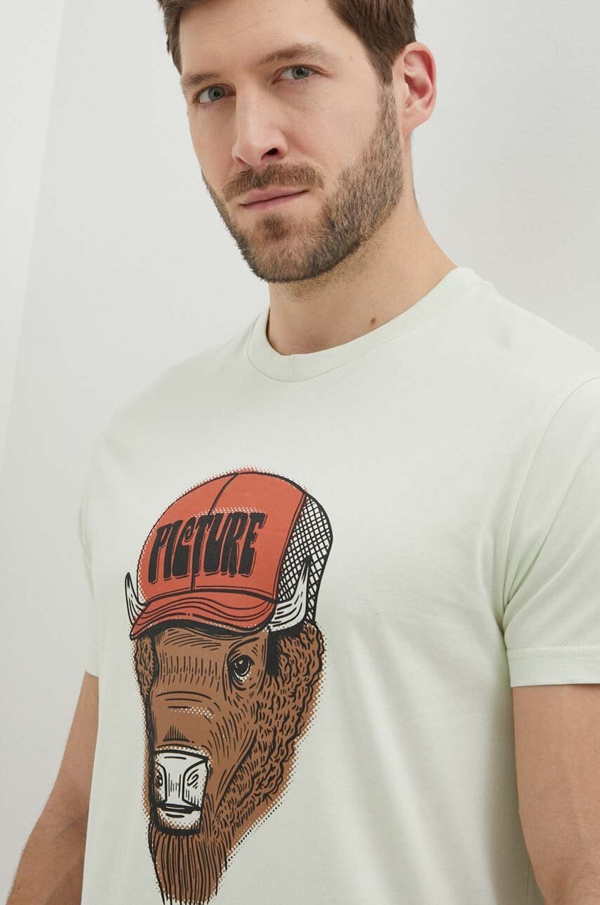 Βαμβακερό μπλουζάκι Picture Muyil ανδρικό, χρώμα: πράσινο, MTS1096 φωτογραφία