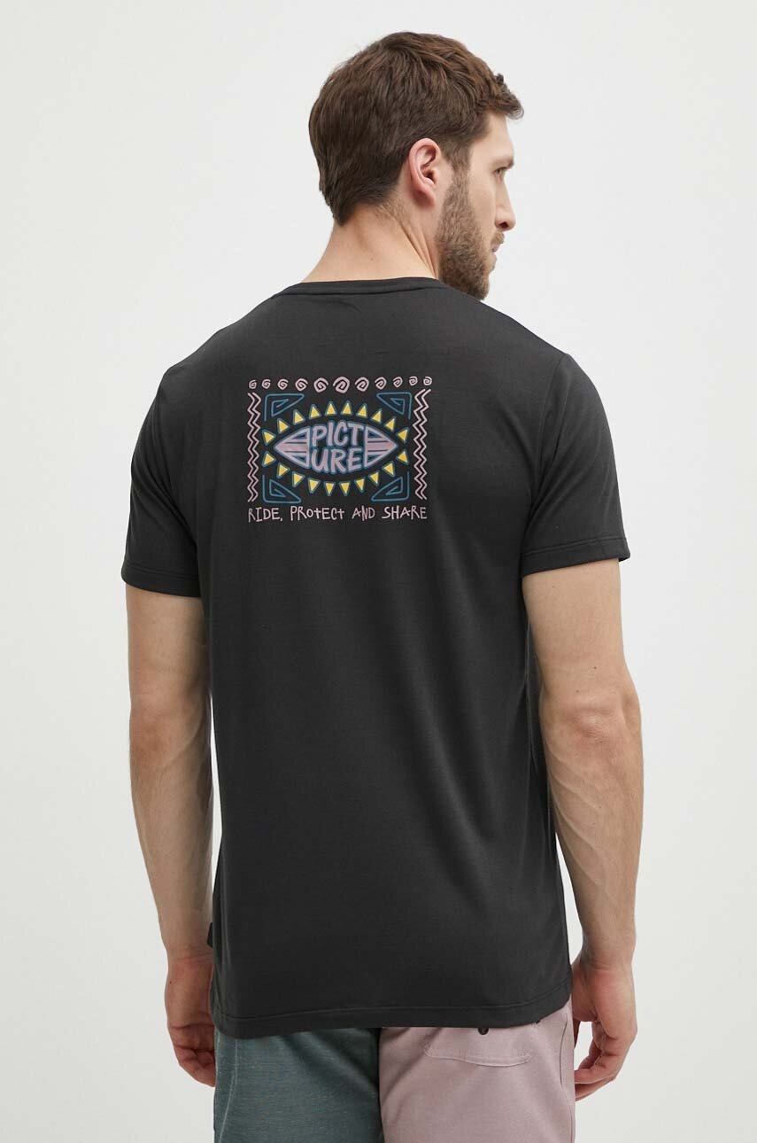 Μπλουζάκι Picture Maribo χρώμα: μαύρο, MTS1132 φωτογραφία