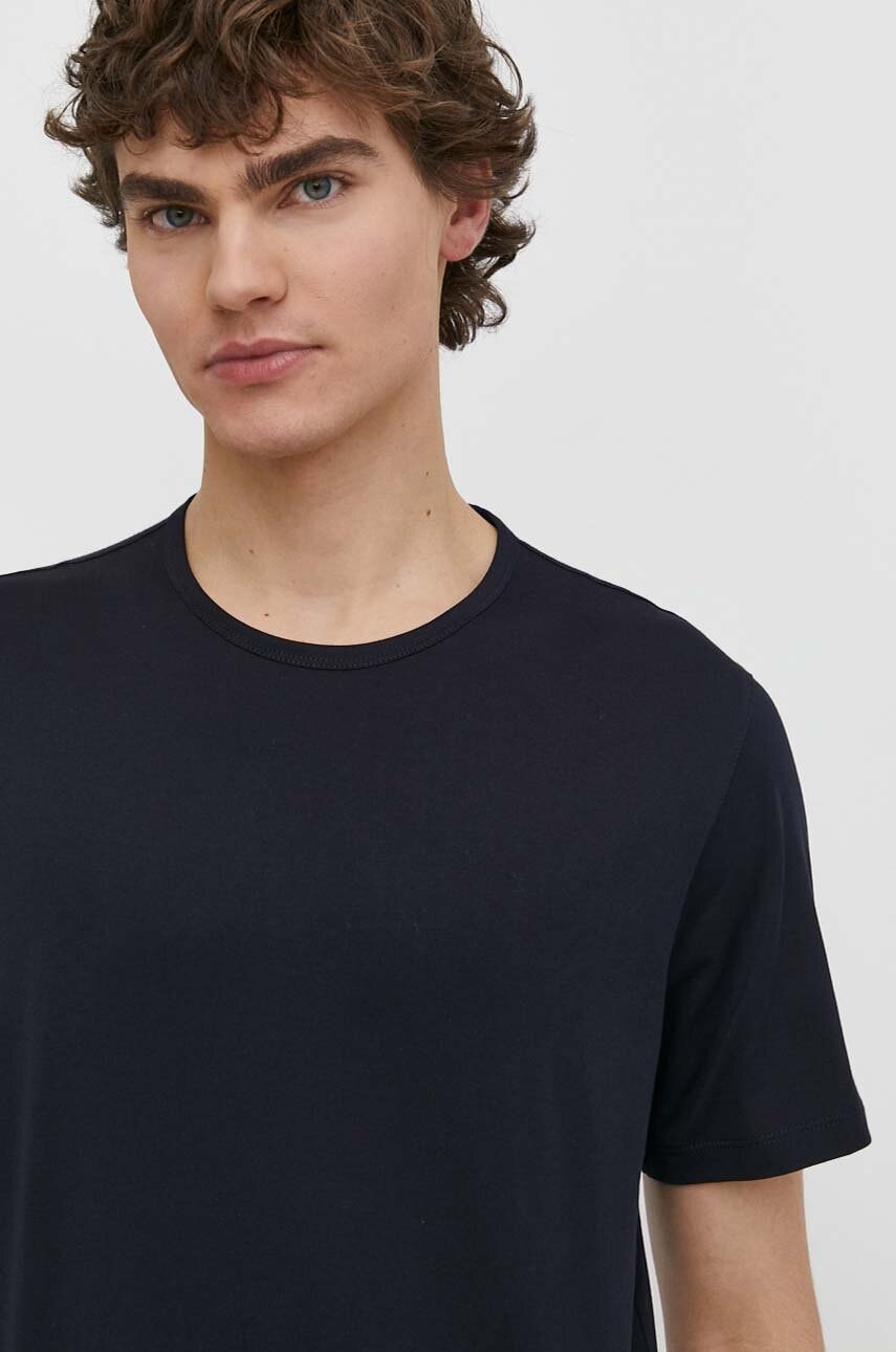 Theory tricou din bumbac barbati, culoarea negru, neted