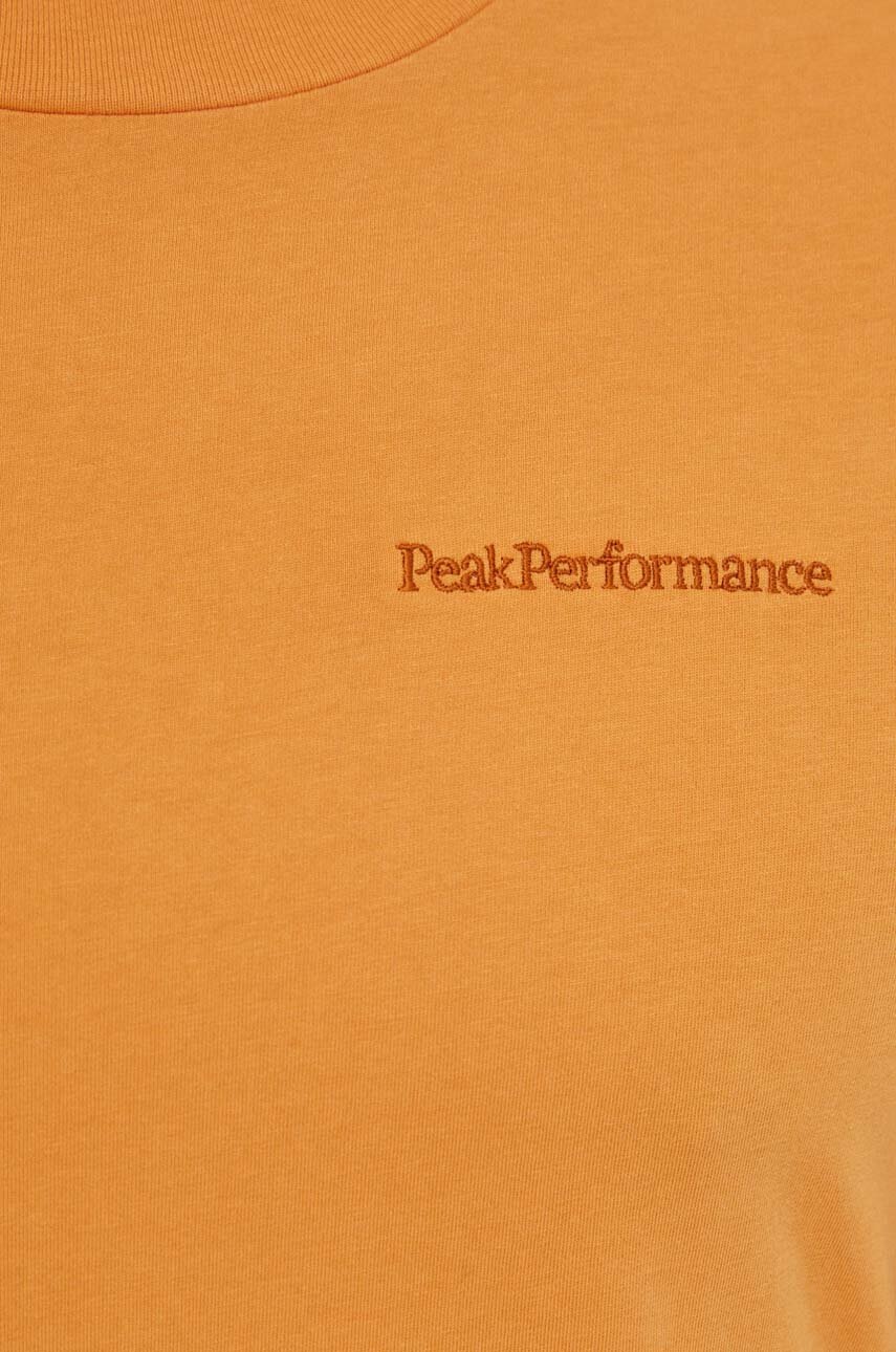 Βαμβακερό μπλουζάκι Peak Performance ανδρικά, χρώμα: πορτοκαλί φωτογραφία