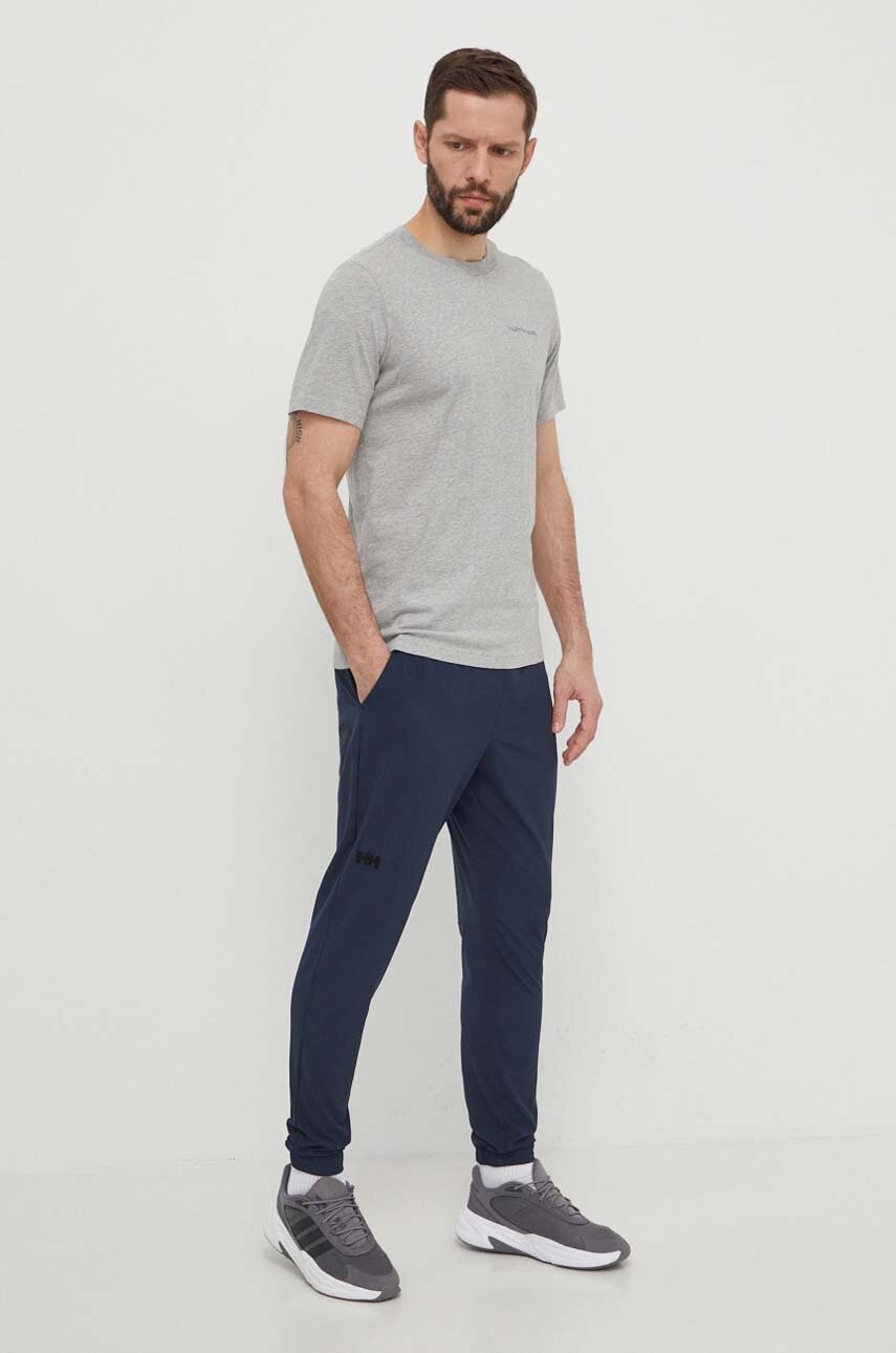 Βαμβακερό μπλουζάκι Peak Performance ανδρικά, χρώμα: γκρι φωτογραφία