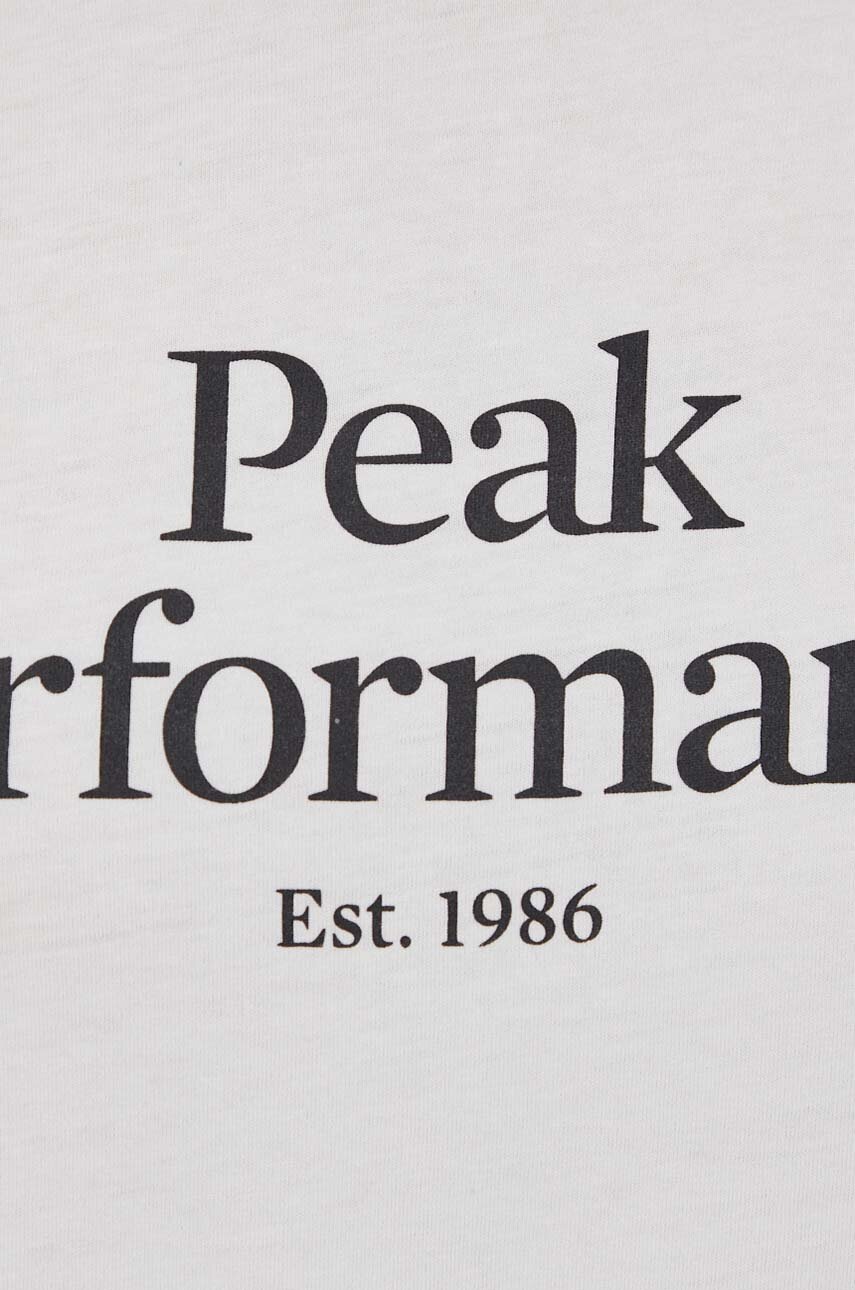 Βαμβακερό μπλουζάκι Peak Performance ανδρικά, χρώμα: άσπρο φωτογραφία