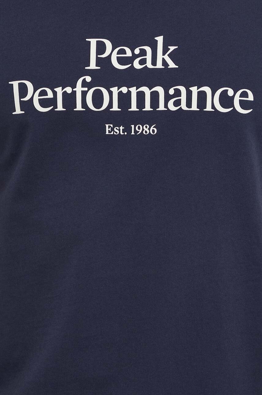 Βαμβακερό μπλουζάκι Peak Performance ανδρικά, χρώμα: ναυτικό μπλε φωτογραφία