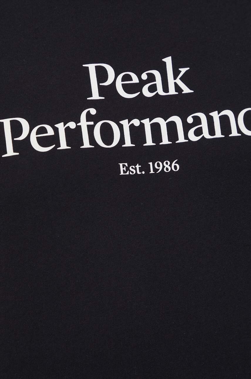 Βαμβακερό μπλουζάκι Peak Performance ανδρικά, χρώμα: μαύρο φωτογραφία