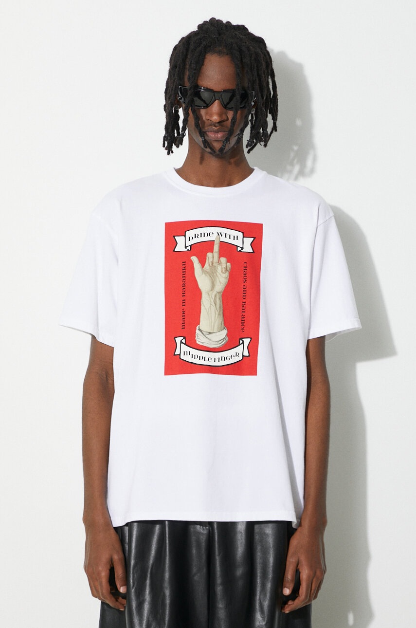 Undercover tricou din bumbac Tee barbati, culoarea alb, cu imprimeu, UC1D3810