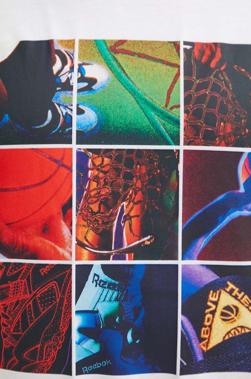 Βαμβακερό μπλουζάκι Reebok Classic Basketball ανδρικό, χρώμα: άσπρο, 100075803 φωτογραφία