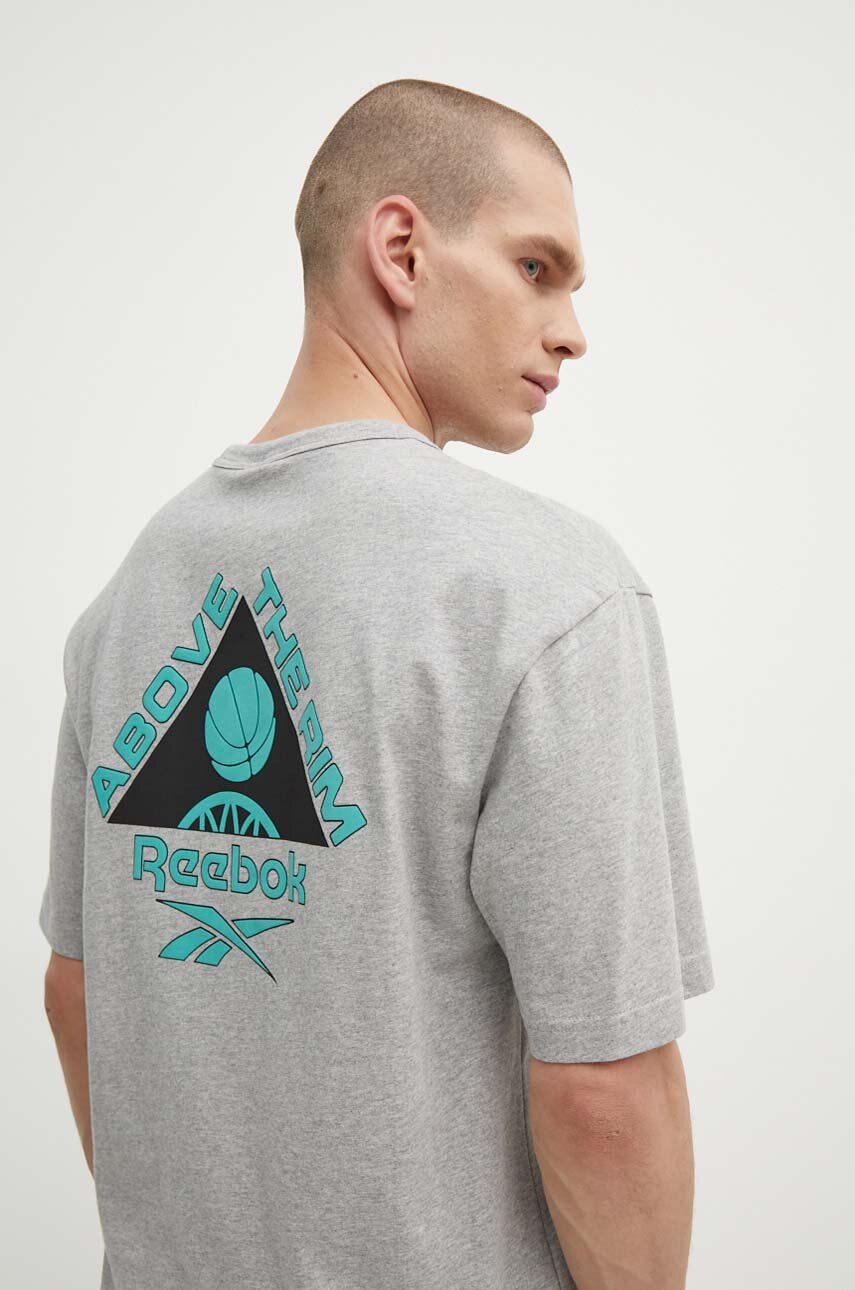 Βαμβακερό μπλουζάκι Reebok Classic Basketball ανδρικό, χρώμα: γκρι, 100075810 φωτογραφία