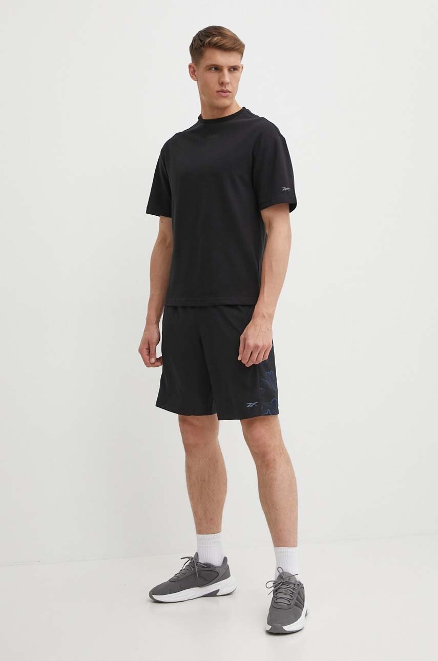 Μπλουζάκι Reebok Active Collective χρώμα: μαύρο, 100075748 φωτογραφία