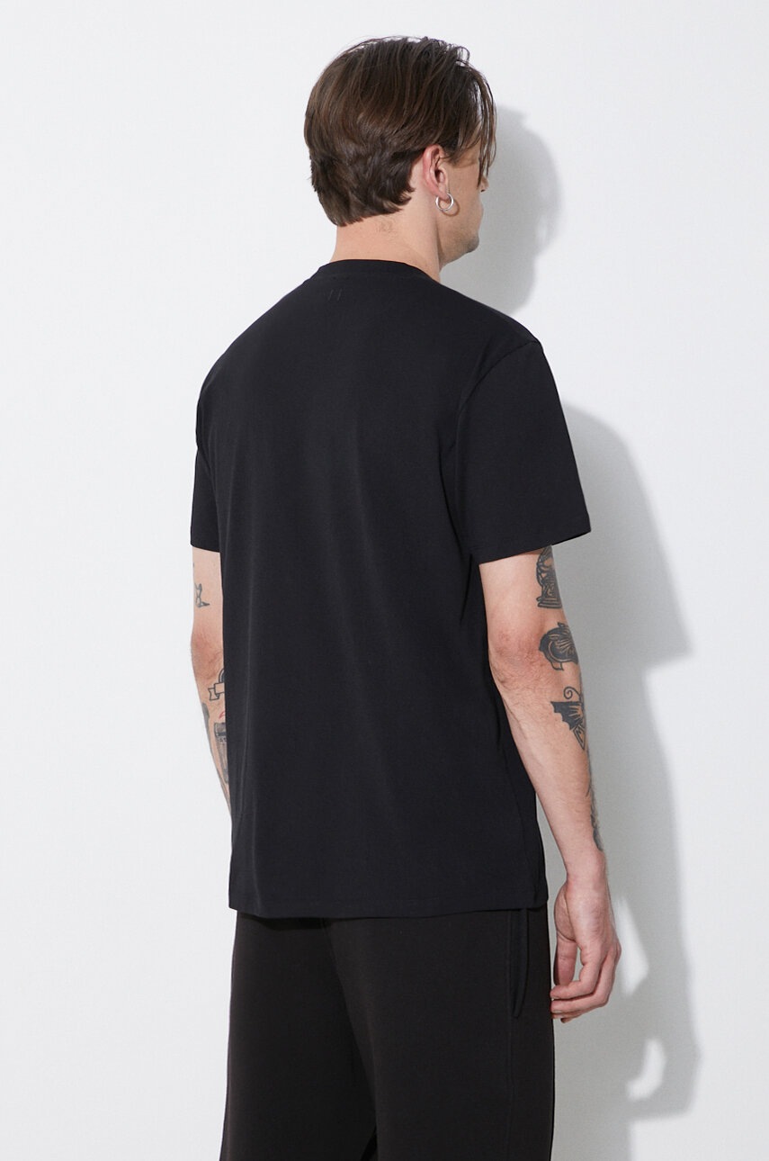 Neil Barrett pamut póló Slim Double Bolt fekete, férfi, nyomott mintás, MY70218R-Y523-001N termék 2. képe