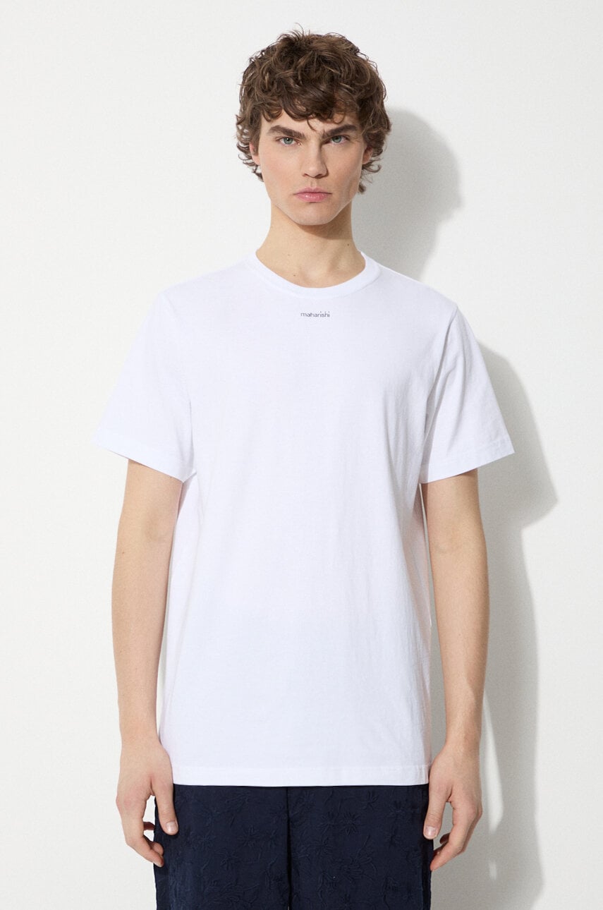 Maharishi tricou din bumbac Micro Maharishi barbati, culoarea alb, neted, 1307.WHITE Maharishi tricou din bumbac Micro Maharishi barbati, culoarea alb, neted, 1307.WHITE