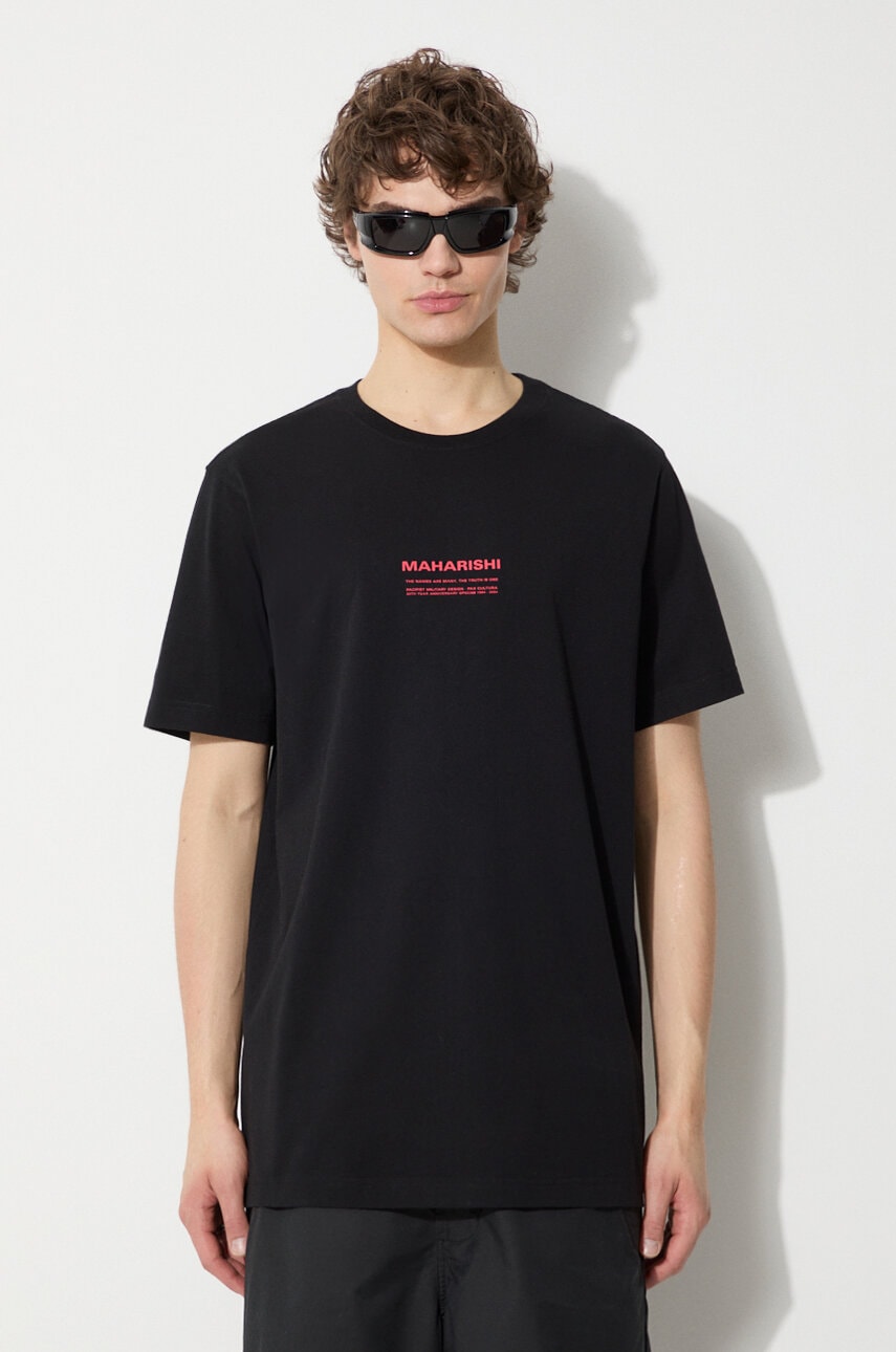 Maharishi tricou din bumbac Th Anniversary Aum barbati, culoarea negru, cu imprimeu, 1306.BLACK Maharishi tricou din bumbac Th Anniversary Aum barbati, culoarea negru, cu imprimeu, 1306.BLACK