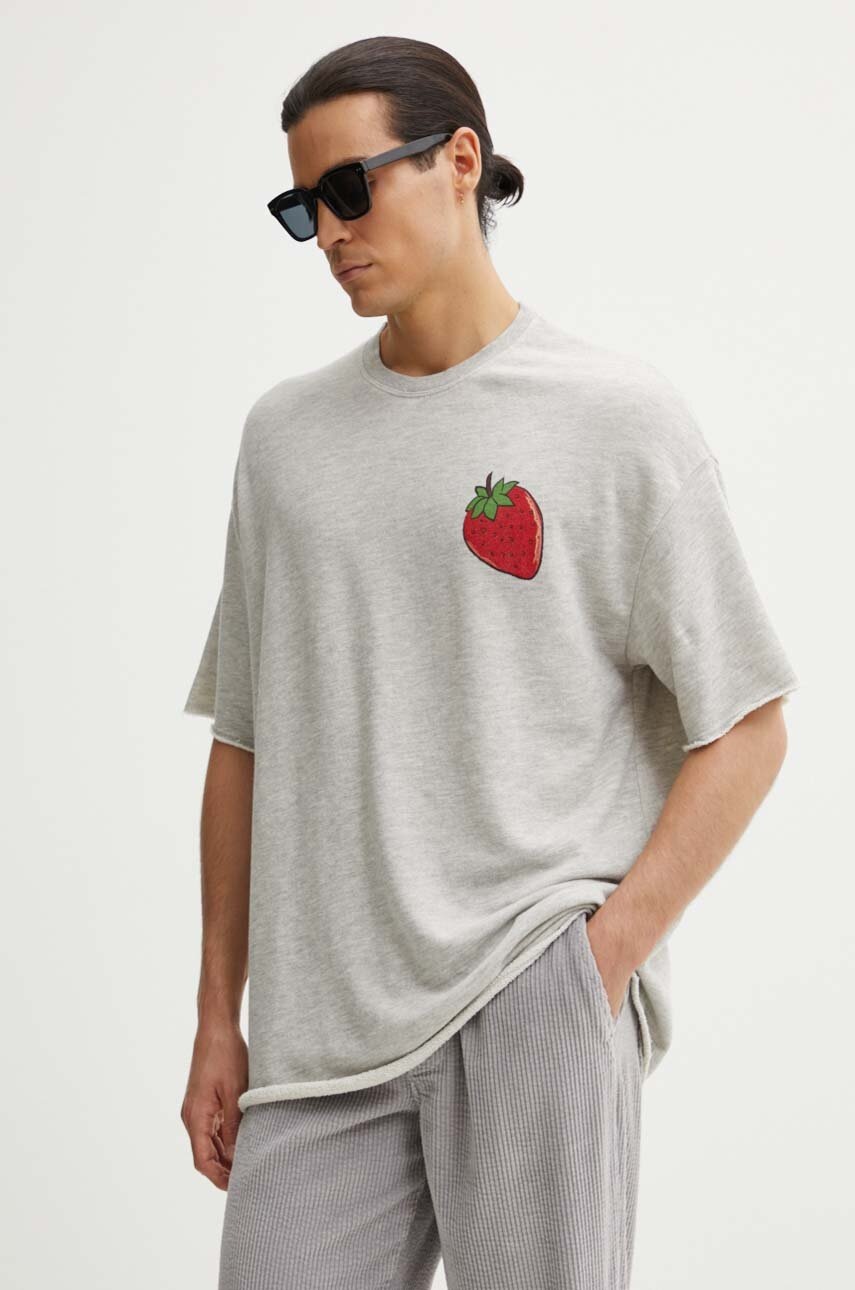 

Тениска American Vintage TEE-SHIRT MC в сиво с принт MZOF02AE24, Сив