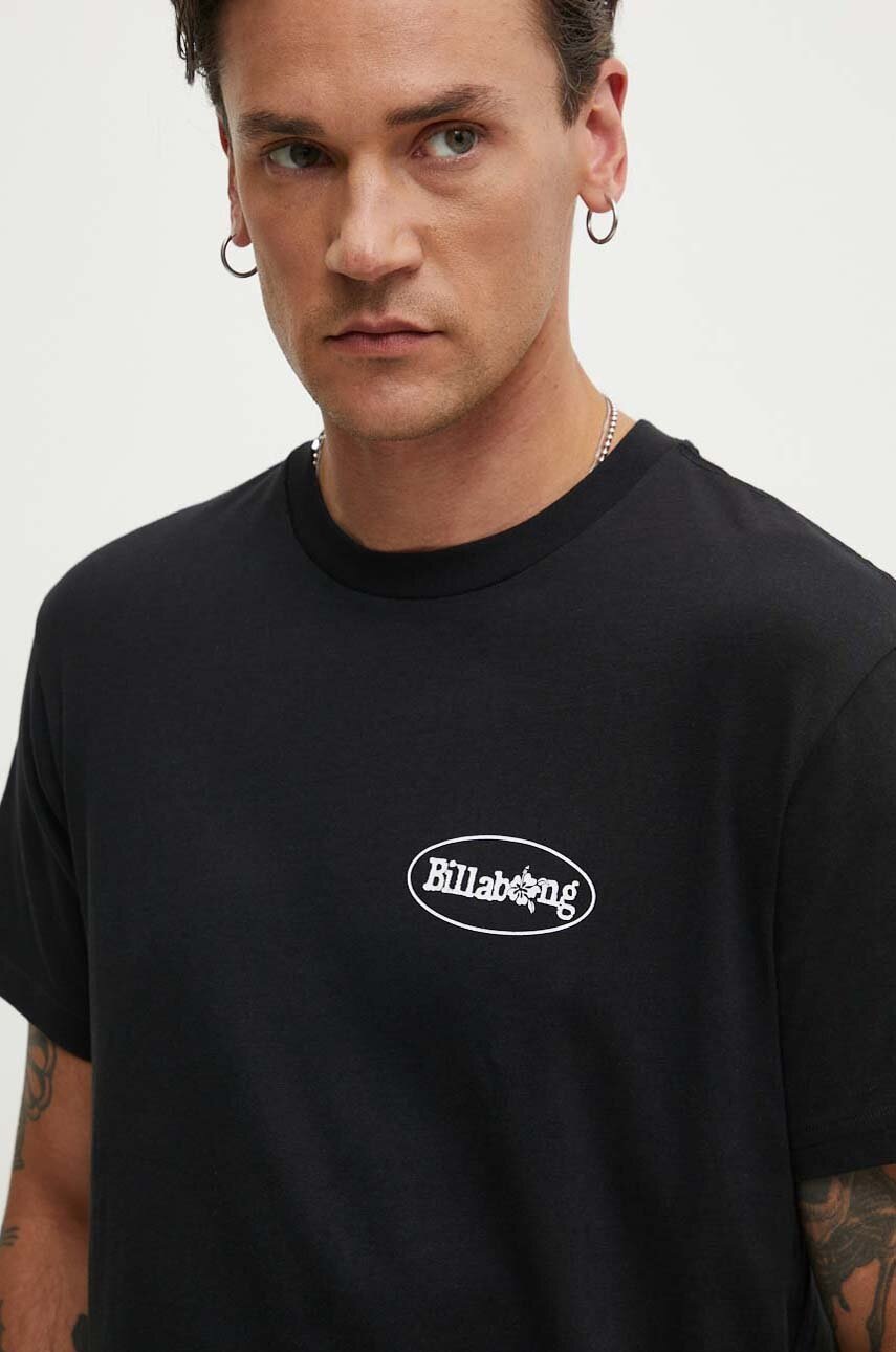 

Памучна тениска Billabong SEGMENT в черно с принт ABYZT02395, Черен