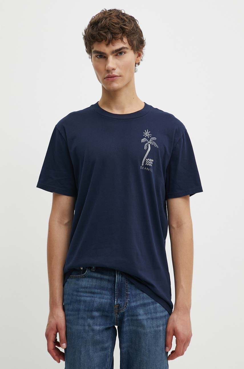 

Памучна тениска Hollister Co. в тъмносиньо с принт KI323-4159, Тъмносин