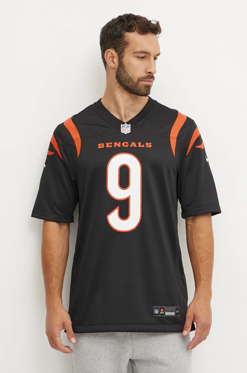 Nike tricou Joe Burrow Cincinnati Bengals barbati, culoarea negru, modelator, 67NM-CAGH-9AF-2NM