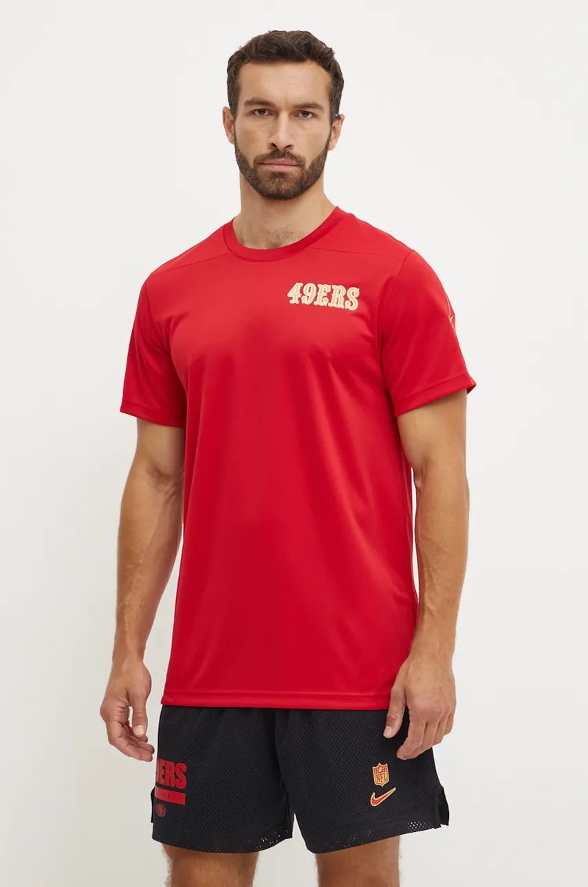 Nike tricou de antrenament San Francisco 49ers culoarea rosu, cu imprimeu, 02ES-084K-73-K0Z