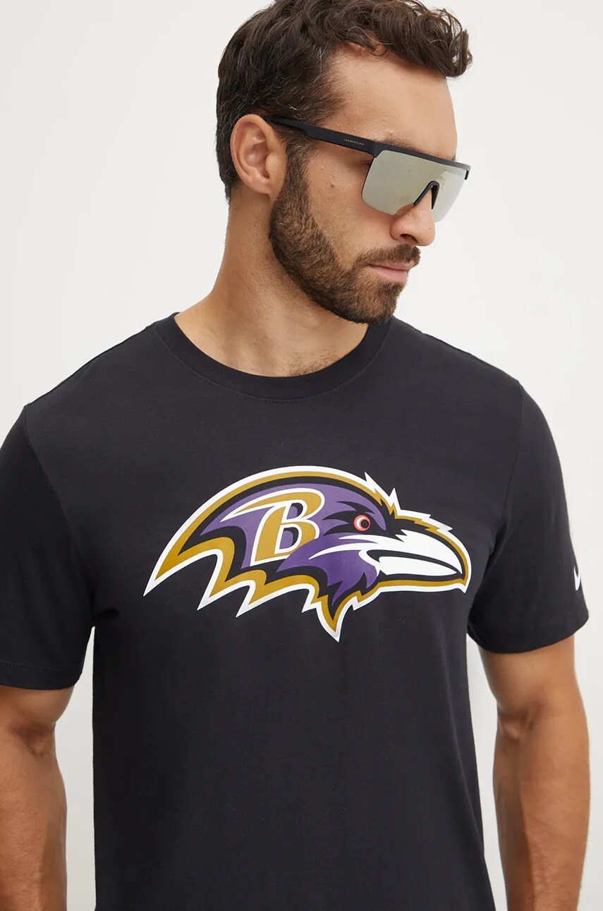 Nike tricou din bumbac Baltimore Ravens barbati, culoarea negru, cu imprimeu, N199-00A-8G-CLH