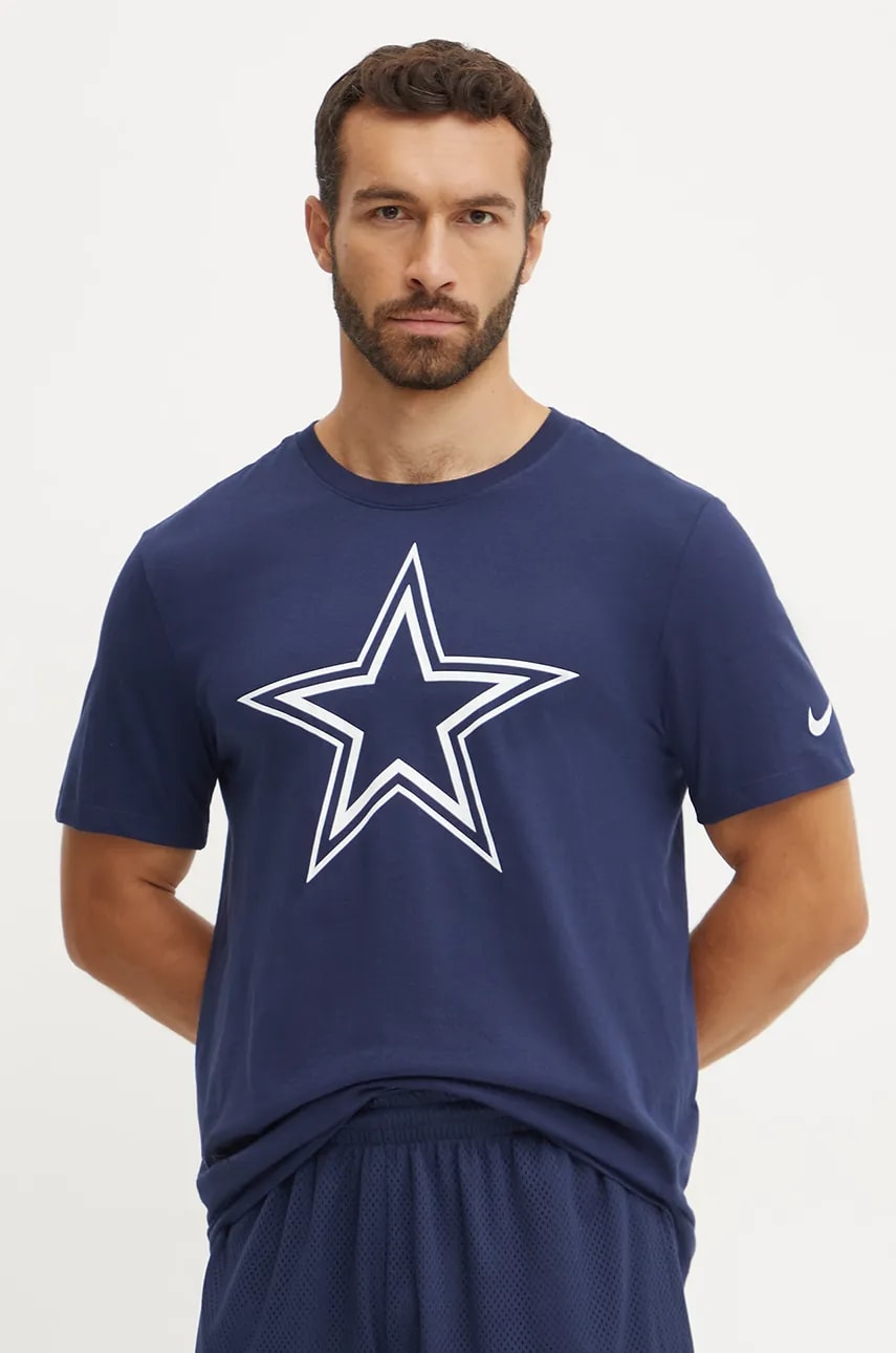 Nike tricou din bumbac Dallas Cowboys barbati, culoarea albastru marin, cu imprimeu, N199-41S-7RD-CLH Nike tricou din bumbac Dallas Cowboys barbati, culoarea albastru marin, cu imprimeu, N199-41S-7RD-CLH