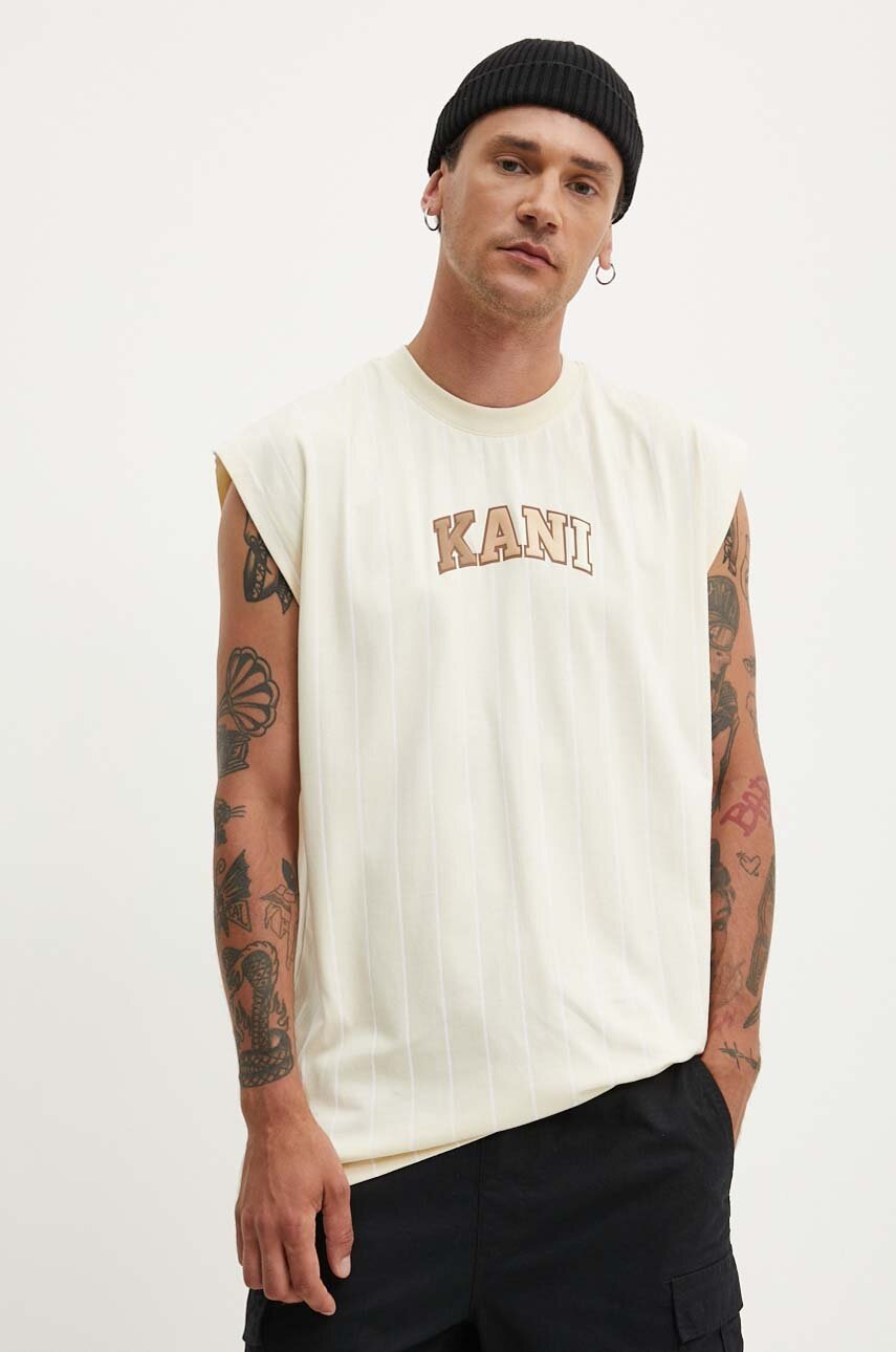 

Памучна тениска Karl Kani в бежово 6031486, Бежов