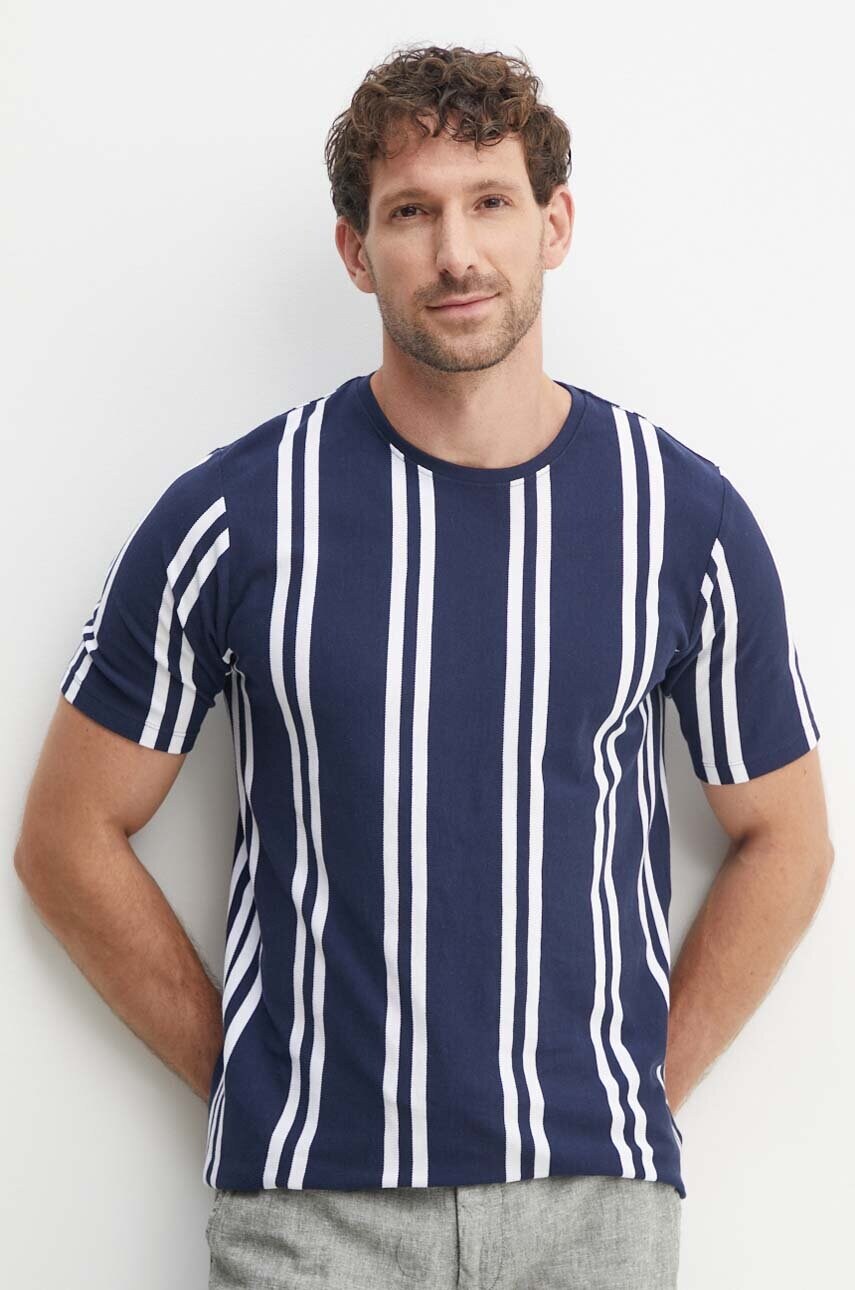 Lindbergh tricou din bumbac barbati, culoarea albastru marin, modelator, 30-400009