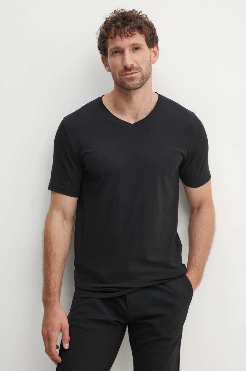 Lindbergh tricou barbati, culoarea negru, neted, 30-48001E
