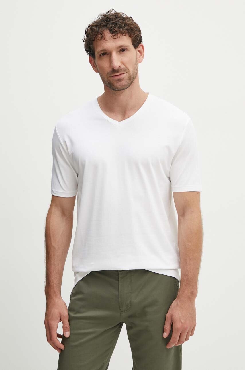 Lindbergh tricou barbati, culoarea alb, neted, 30-48001E