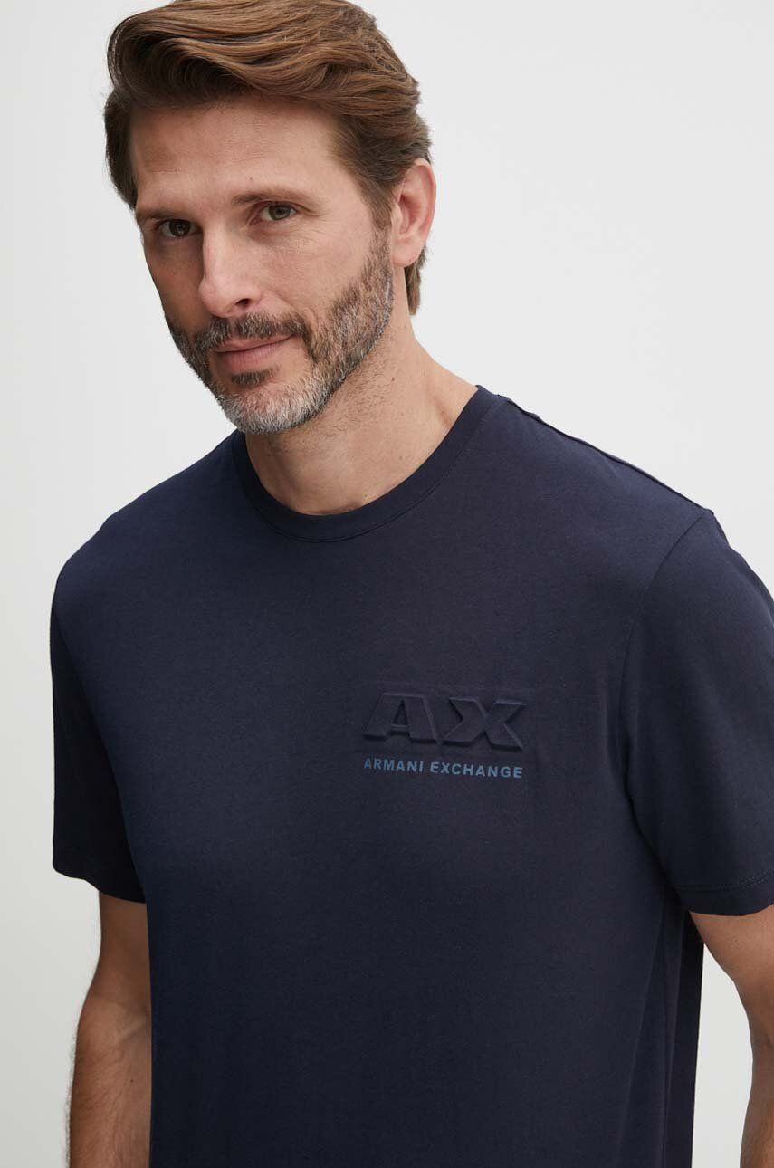 Bavlněné tričko Armani Exchange tmavomodrá barva, s potiskem, 3DZTAG ZJ9TZ