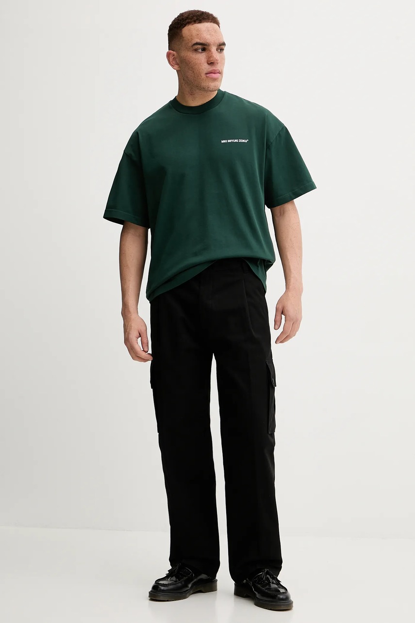 Βαμβακερό μπλουζάκι MKI MIYUKI ZOKU Uniform ανδρικό, χρώμα: πράσινο, UNIFORM.TSHIRT φωτογραφία