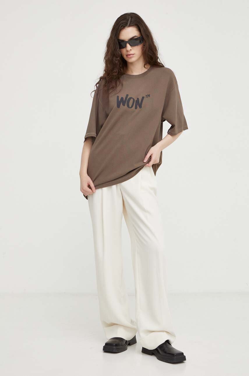 Μπλουζάκι Won Hundred χρώμα: καφέ φωτογραφία