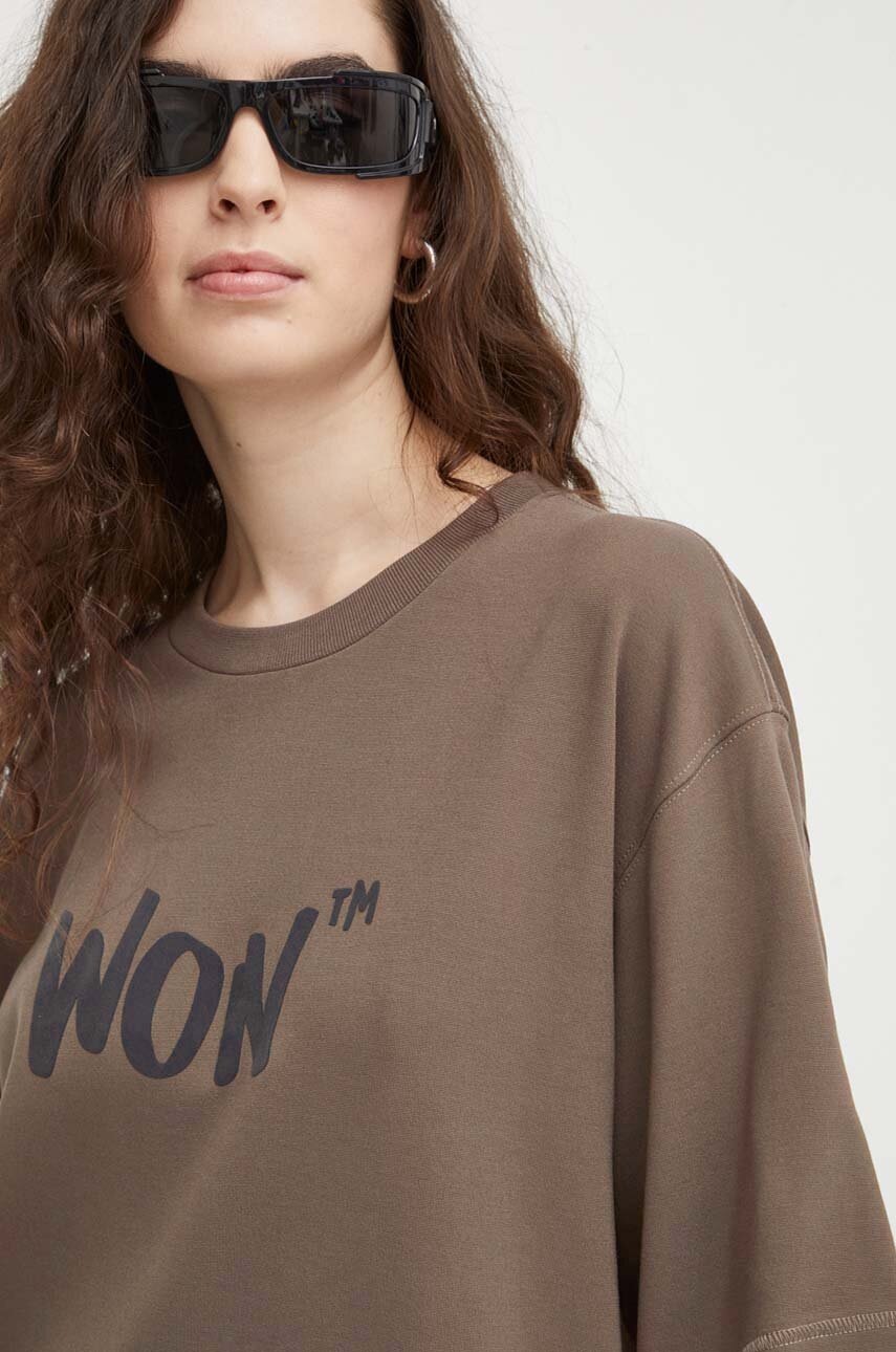 Μπλουζάκι Won Hundred χρώμα: καφέ φωτογραφία