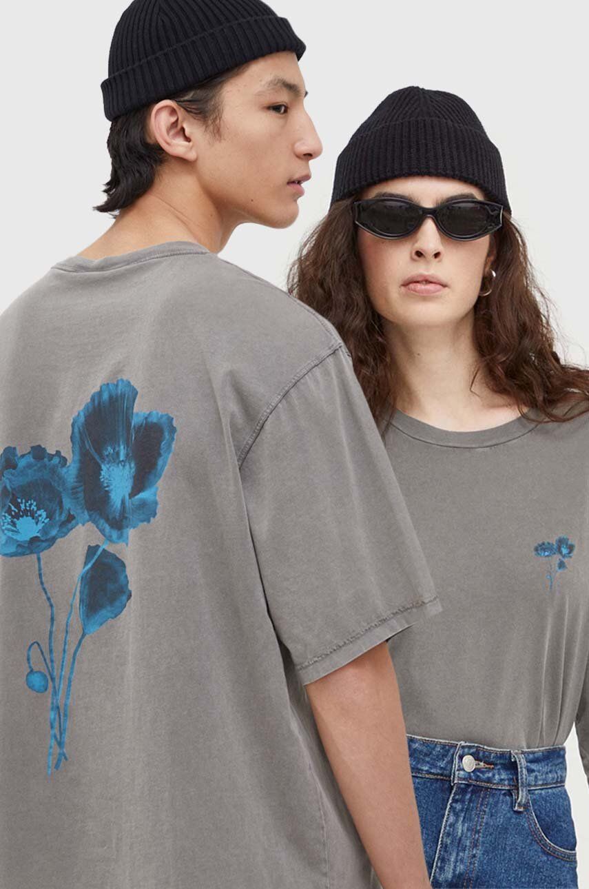 E-shop Bavlněné tričko Won Hundred šedá barva, s potiskem