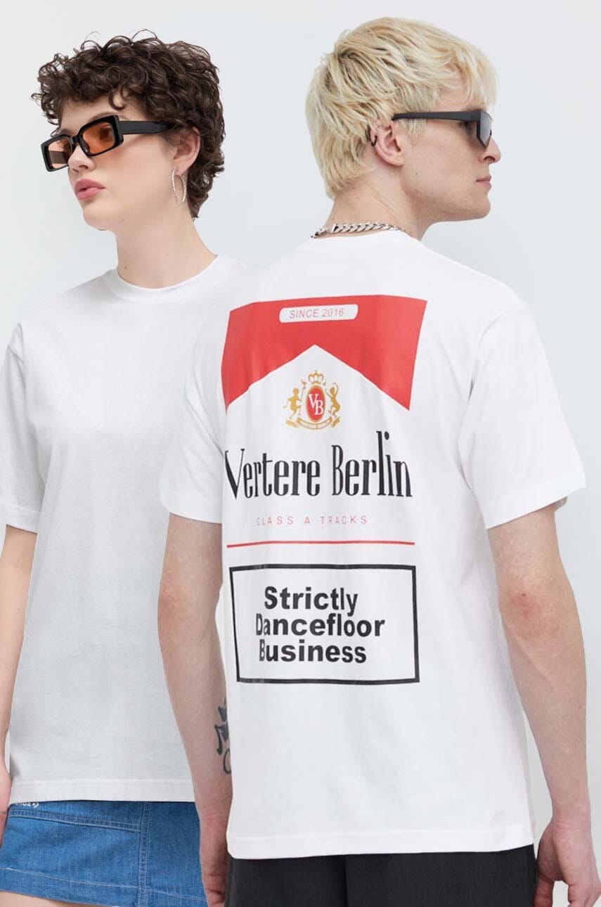 Vertere Berlin tricou din bumbac culoarea alb, cu imprimeu, VER T194 Vertere Berlin tricou din bumbac culoarea alb, cu imprimeu, VER T194