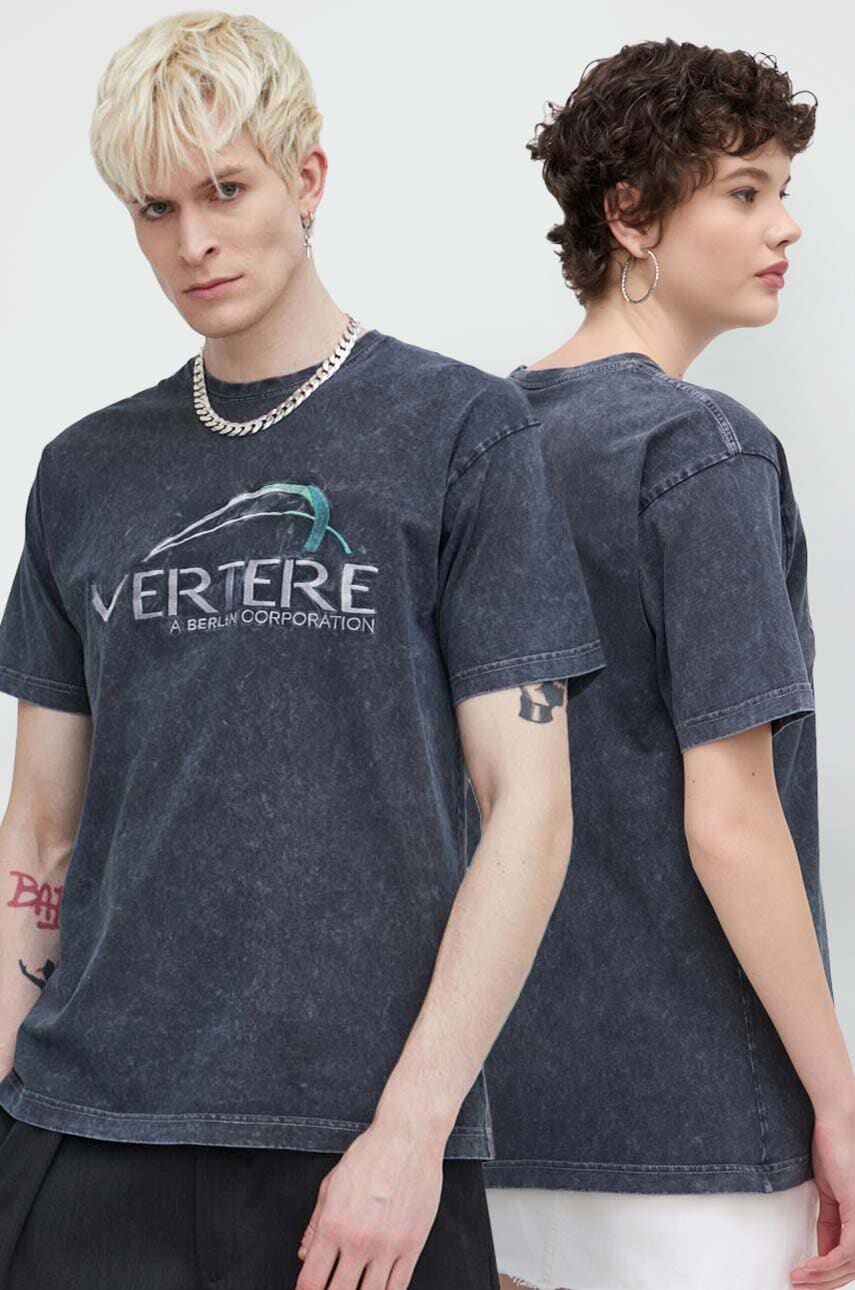 Vertere Berlin tricou din bumbac CORPORATE culoarea gri, cu imprimeu, VER T235 Vertere Berlin tricou din bumbac CORPORATE culoarea gri, cu imprimeu, VER T235
