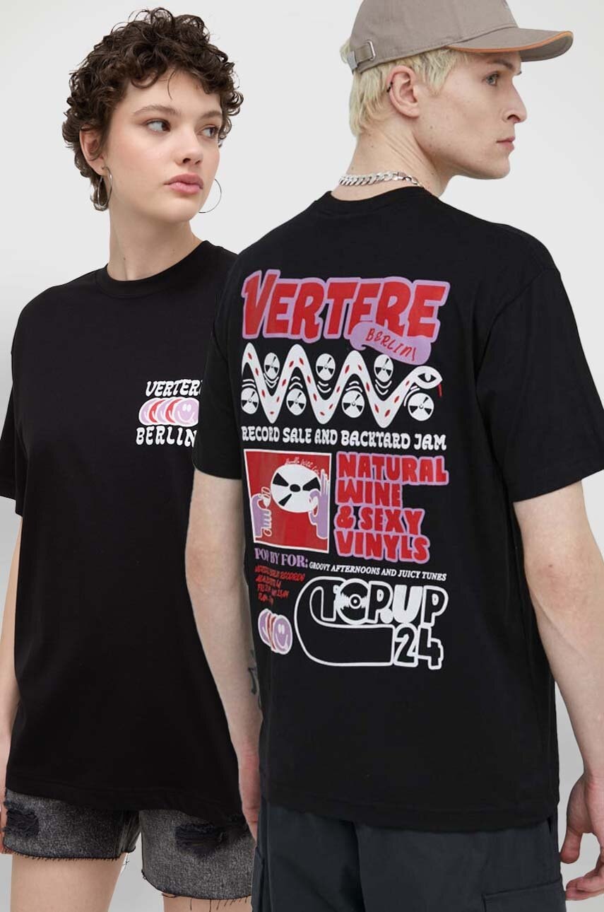 Vertere Berlin tricou din bumbac culoarea negru, cu imprimeu, VER T225 Vertere Berlin tricou din bumbac culoarea negru, cu imprimeu, VER T225