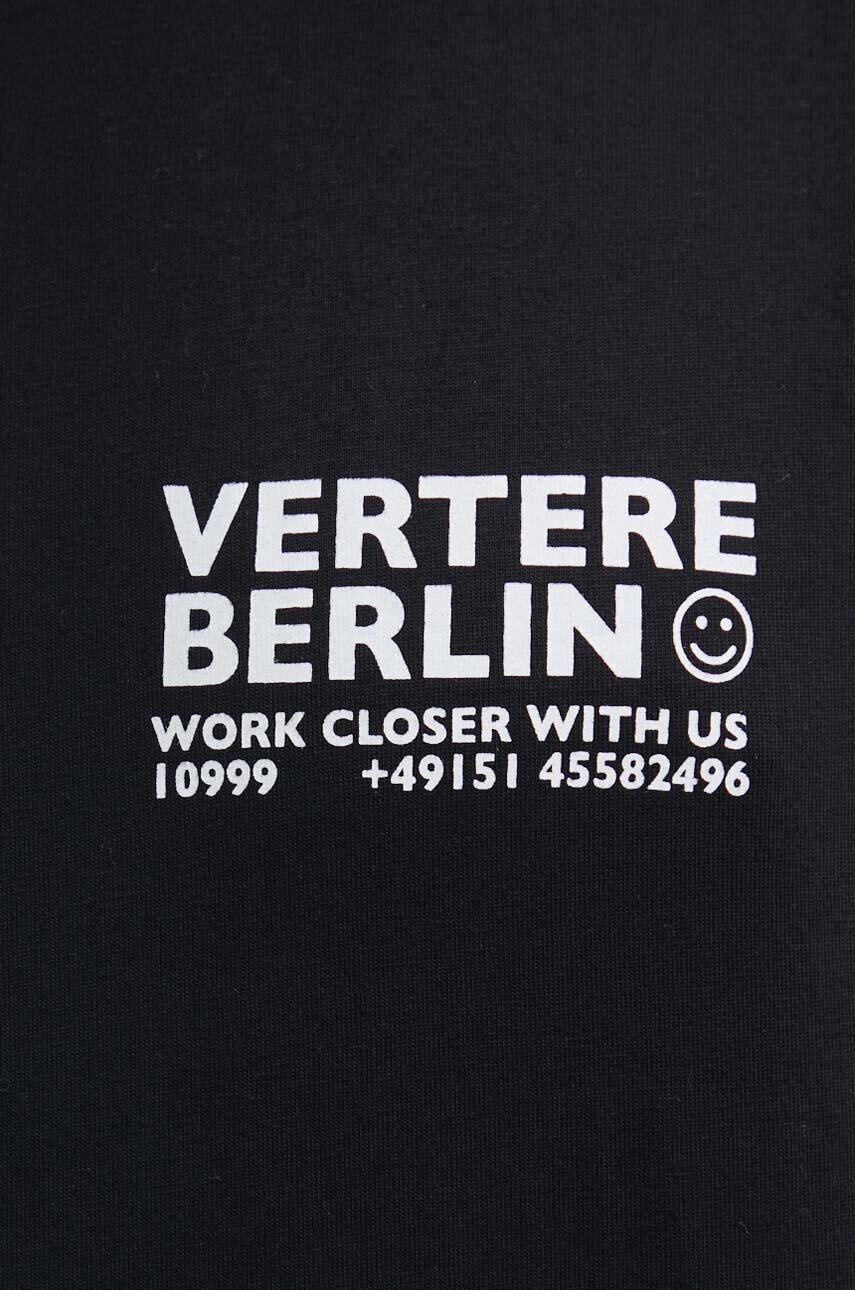Бавовняна футболка Vertere Berlin SUBRENT колір чорний з принтом VER T236 