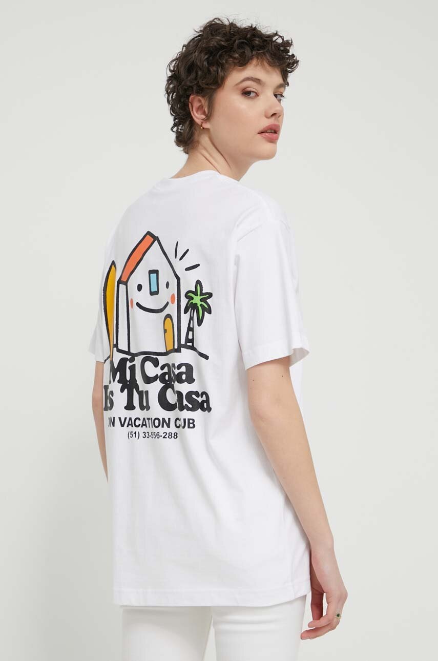 Βαμβακερό μπλουζάκι On Vacation Mi Casa 0 χρώμα: άσπρο, OVC T149 OVC T149 φωτογραφία