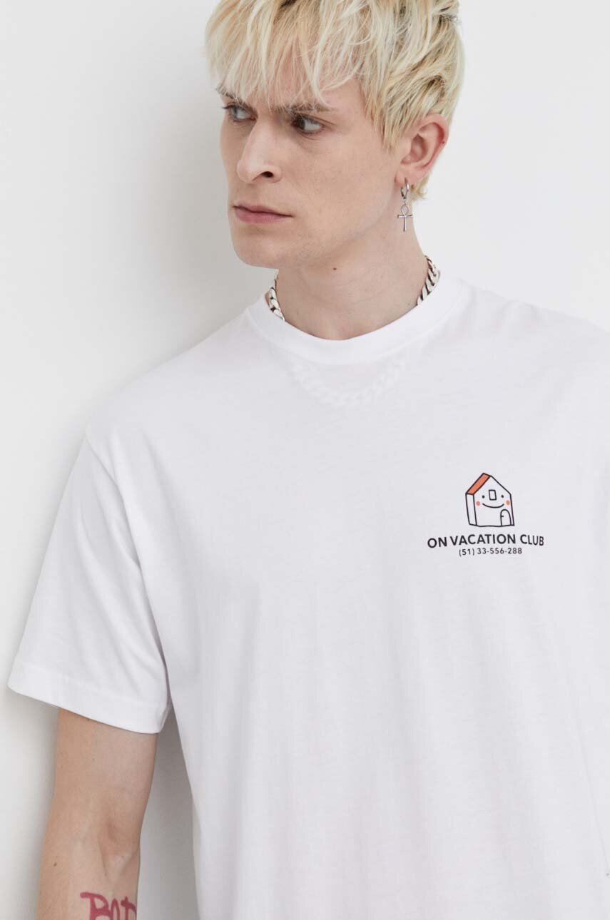 Βαμβακερό μπλουζάκι On Vacation Mi Casa 0 χρώμα: άσπρο, OVC T149 OVC T149 φωτογραφία