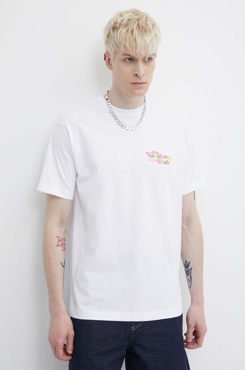 Βαμβακερό μπλουζάκι On Vacation Enjoy Enjoy χρώμα: άσπρο, OVC T150 OVC T150 φωτογραφία