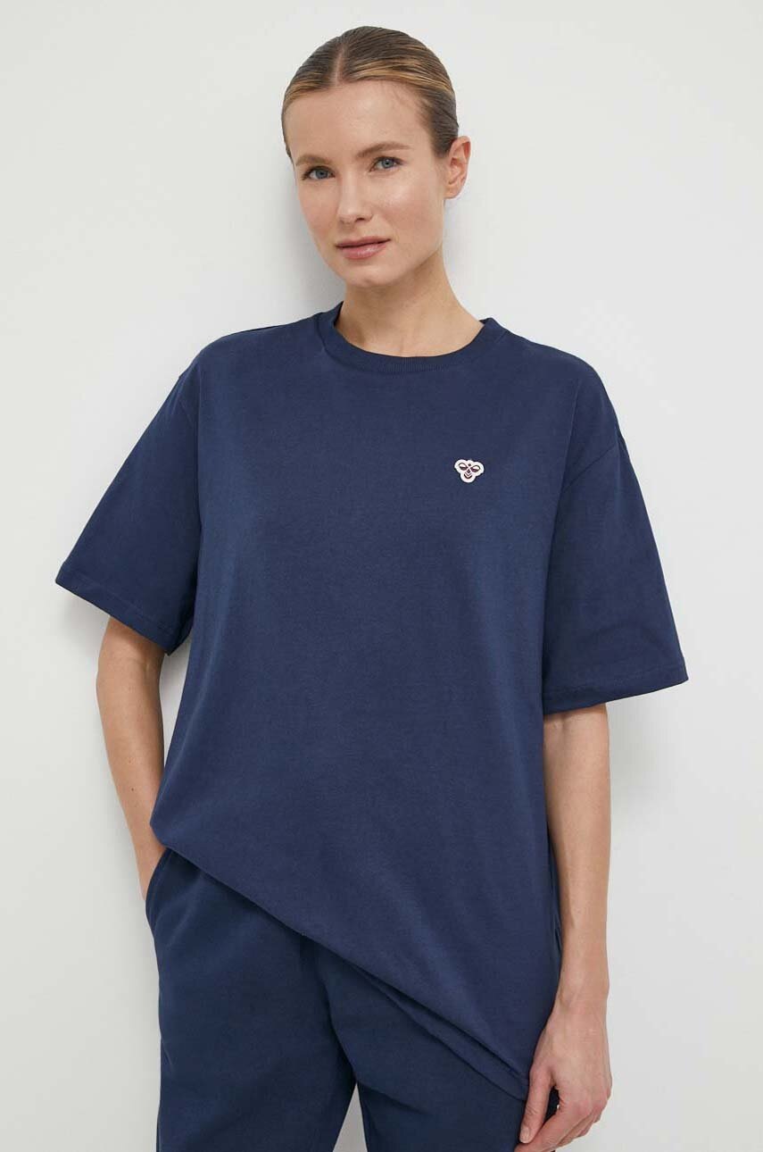 Βαμβακερό μπλουζάκι Hummel χρώμα: ναυτικό μπλε φωτογραφία