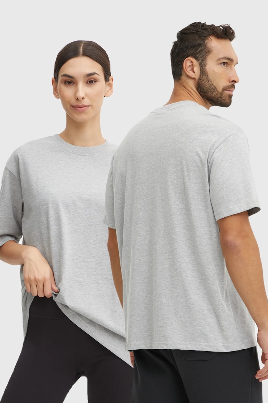 Hummel tricou din bumbac culoarea gri, neted Hummel tricou din bumbac culoarea gri, neted