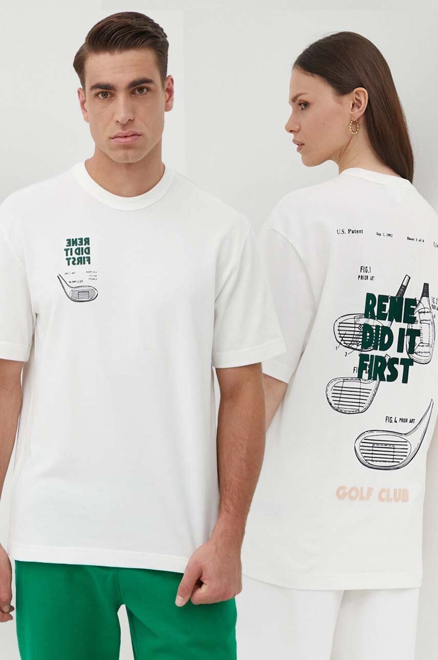 

Памучна тениска Lacoste в бежово с изчистен дизайн, Бежов