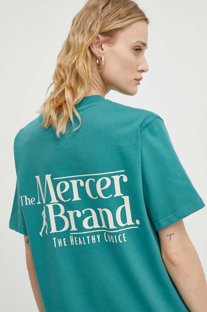 Βαμβακερό μπλουζάκι The Mercer Brand χρώμα: πράσινο φωτογραφία