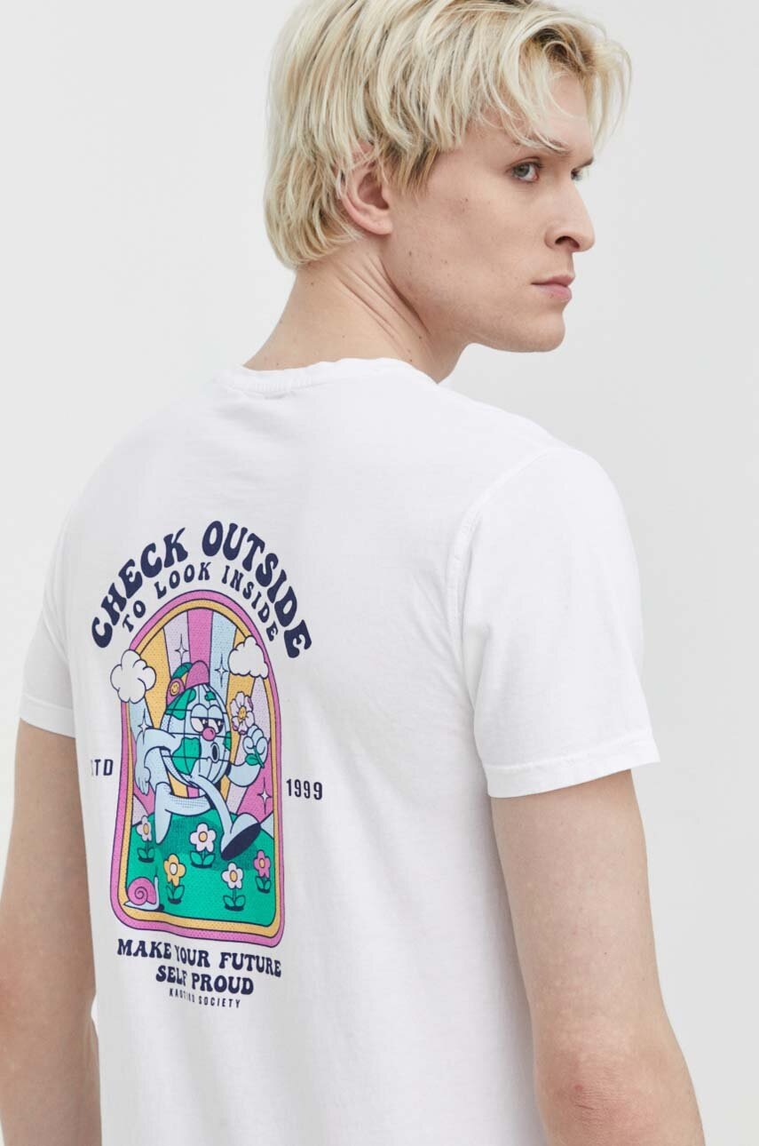 Βαμβακερό μπλουζάκι Kaotiko χρώμα: άσπρο φωτογραφία