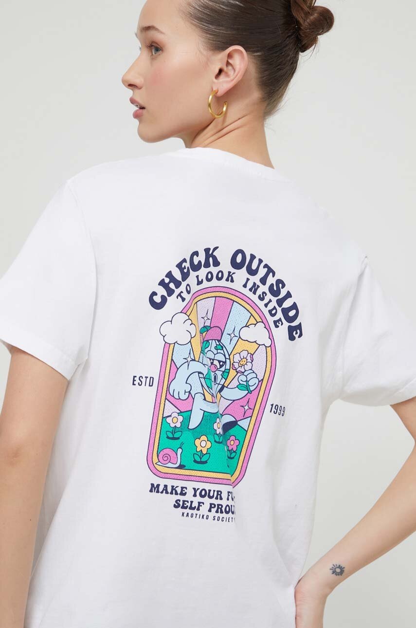 Βαμβακερό μπλουζάκι Kaotiko χρώμα: άσπρο φωτογραφία